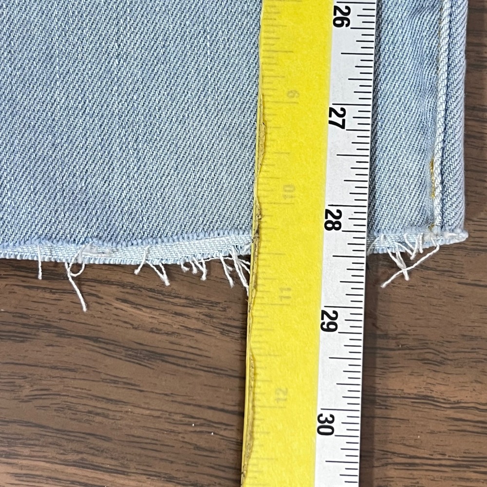 FRAME Le Jane Ankle Jeans 23 Light Wash Raw Hem High Rise Straight Leg Denim - Picture 10 of 11